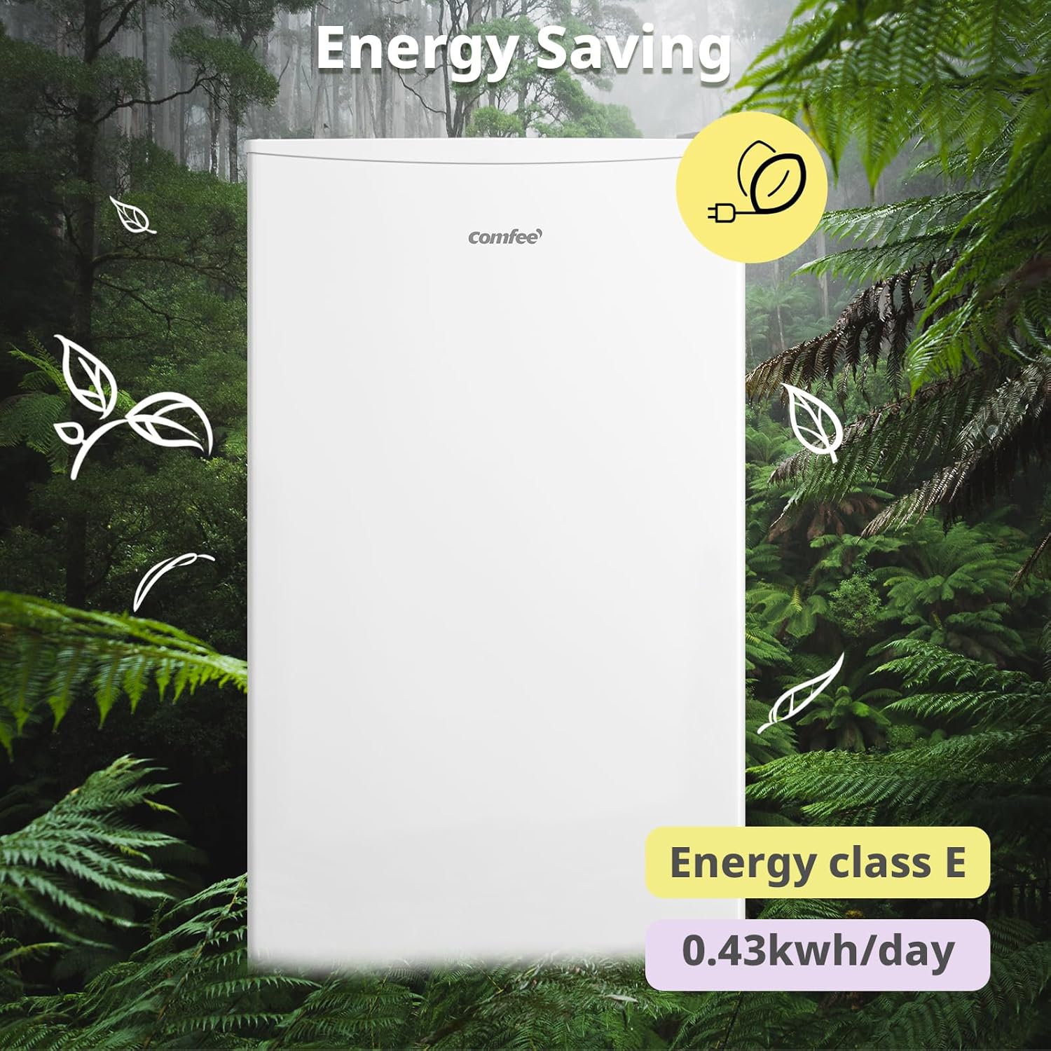 COMFEE' RCU60WH2(E) 60L Freestanding Under Counter Upright Freezer, 4-Star Freezer up to -24°C, 3 Storage Compartmen, Adjustable Thermostat, Reversible Door, White - Image 6