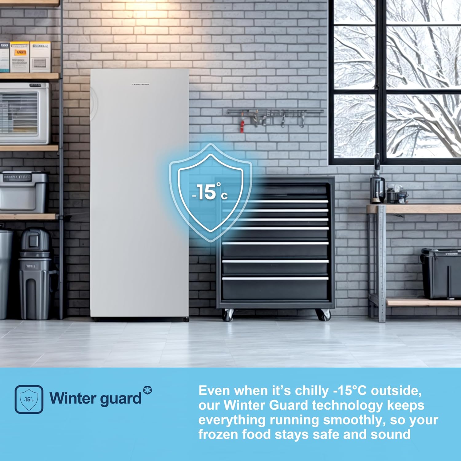 Fridgemaster MTZ55153E Freestanding Upright Freezer, 165 Litres, 143 cm Tall, 4 Star Freezer Rating, 55cm width, E Rated in White - Image 5