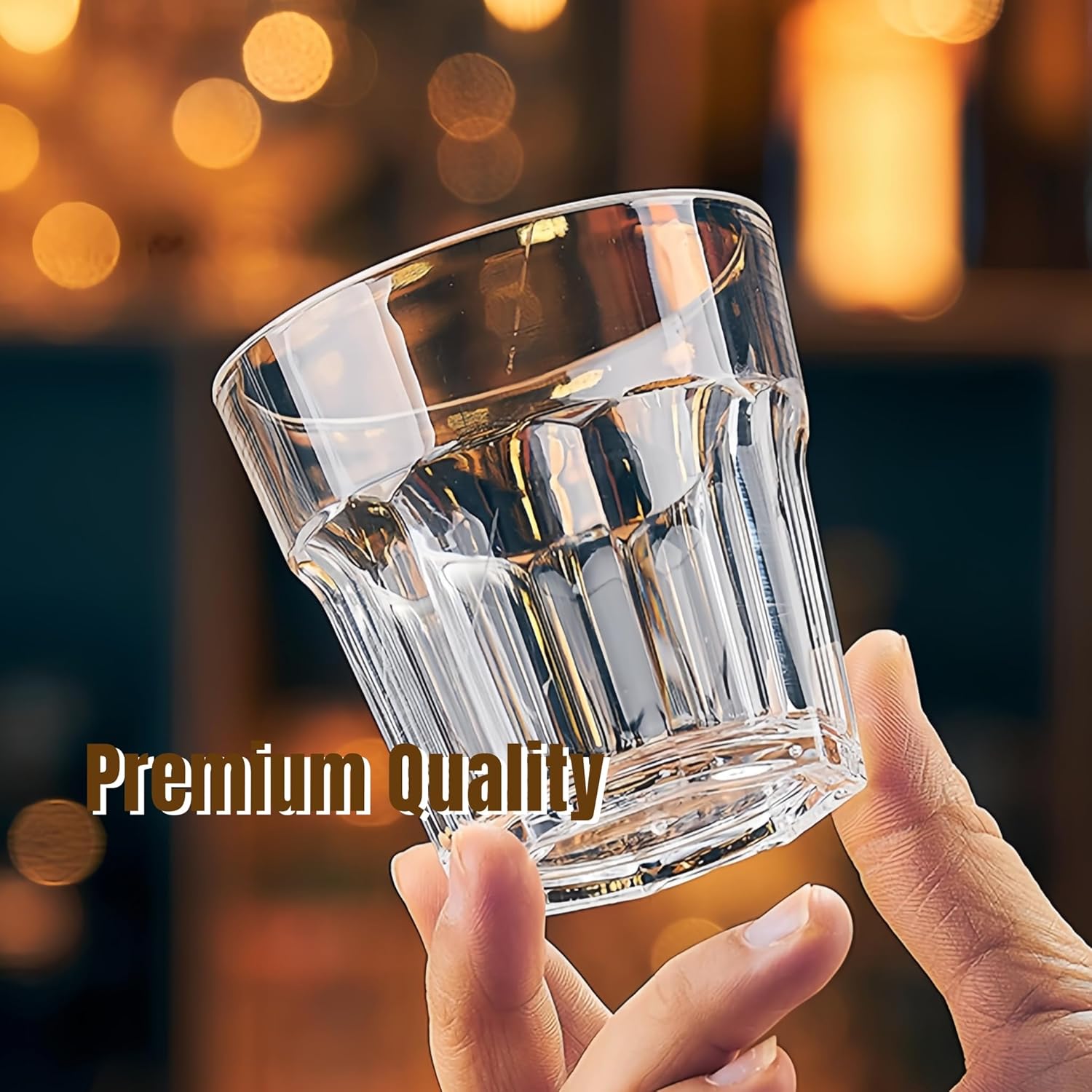 8 Pack 260ml Reusable Plastic Glasses, Acrylic Tumblers Dishwasher Safe, Shatterproof, Stackable Cups for Water Juice Beer Wiskey & More | Sturdy Design for Home Outdoors Christmas & New Year Parties - Image 7