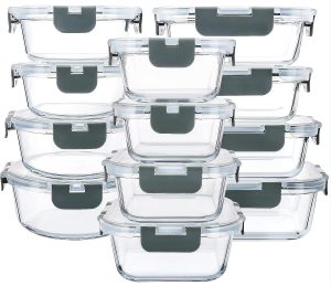 MCIRCO 24-Piece Glass Food Storage ...