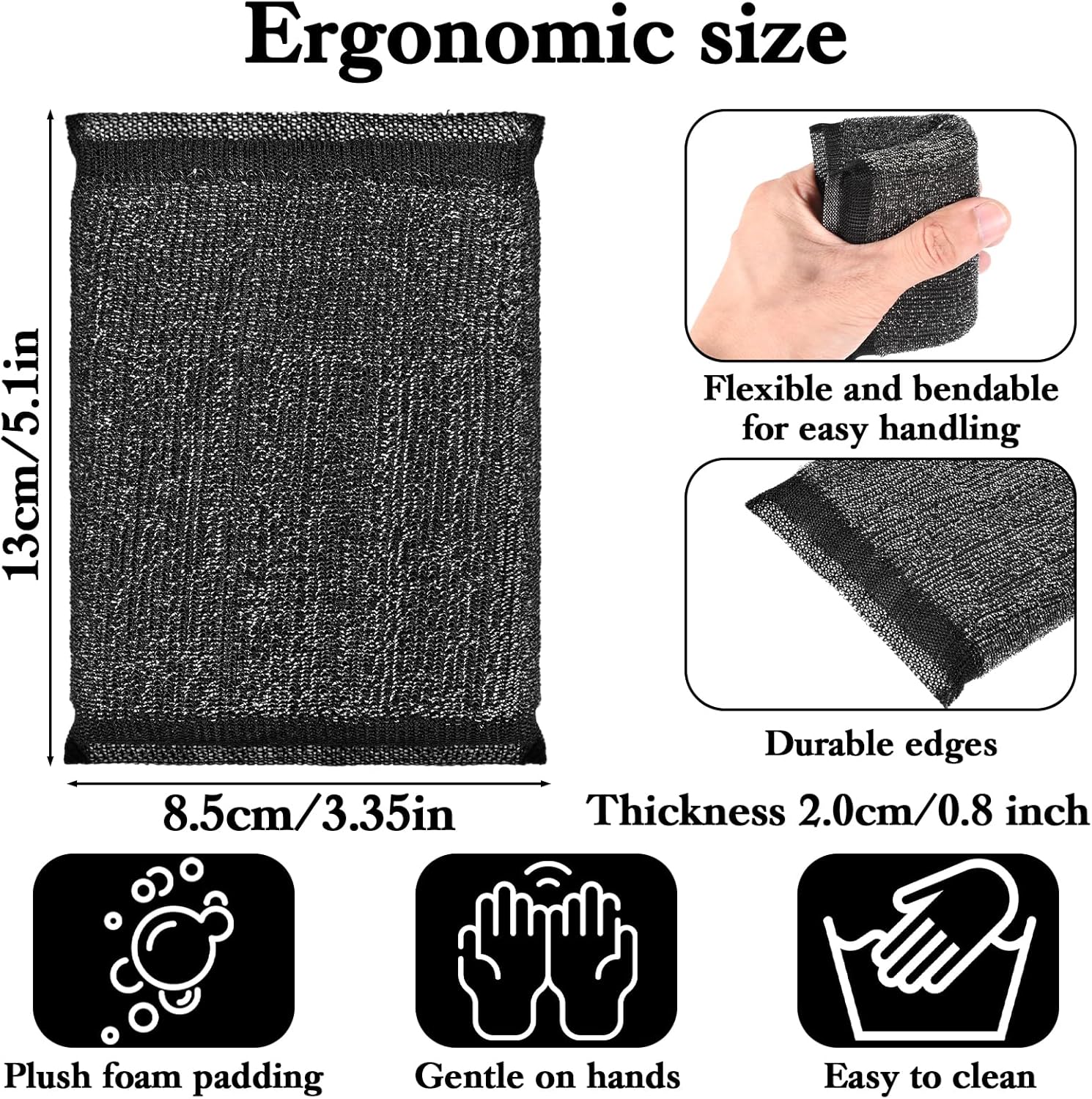 6 Pcs Washing Sponges for Dishes - Non Scratch Kitchen Sponge - Heavy Duty Reusable Multipurpose Cleaning Sponges for Washing Dishes, Pots, Pans, Household Cleaning - Image 2