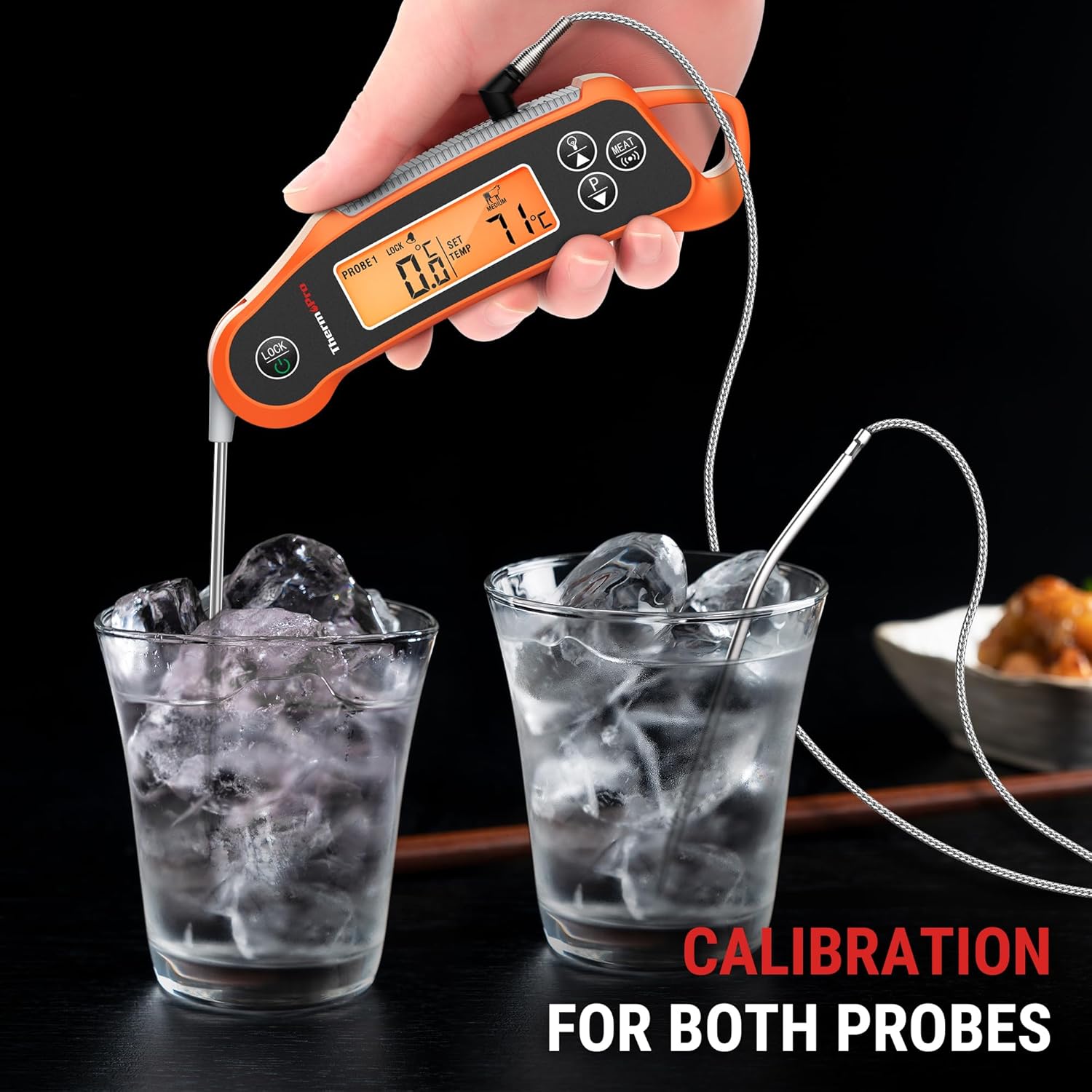 ThermoPro TP710 Instant Read Meat Thermometer Digital for Cooking, 2-in-1 Waterproof Kitchen Food Thermometer with Dual Probes and Dual Temperature Display for Oven, Grilling, Smoker & BBQ - Image 6