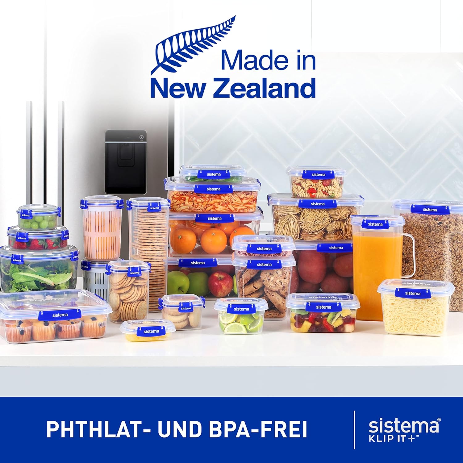 Sistema KLIP IT PLUS Leakproof Food Storage Containers | 1 L | AirtightStackable & Nestable Meal Prep Containers with Lids | School Lunch Boxes | 3 Count - Image 6