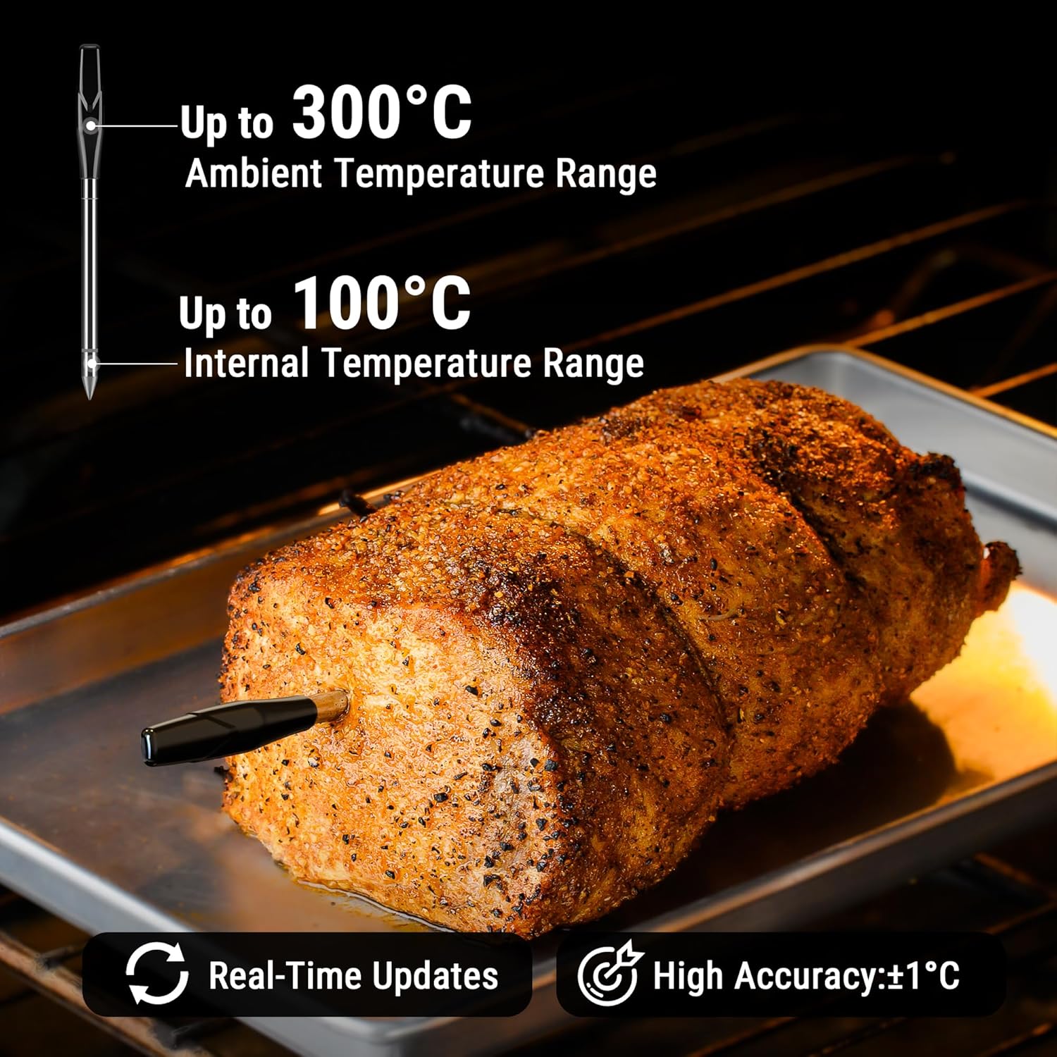 ThermoPro TempSpike XR Wireless Meat Thermometer up to 300M, with 2 Ultra-Thin Wireless Meat Probe, Smart Meat Thermometer Digital for Rotisserie, Smoker, and Kitchen Cooking Thermometer - Image 5