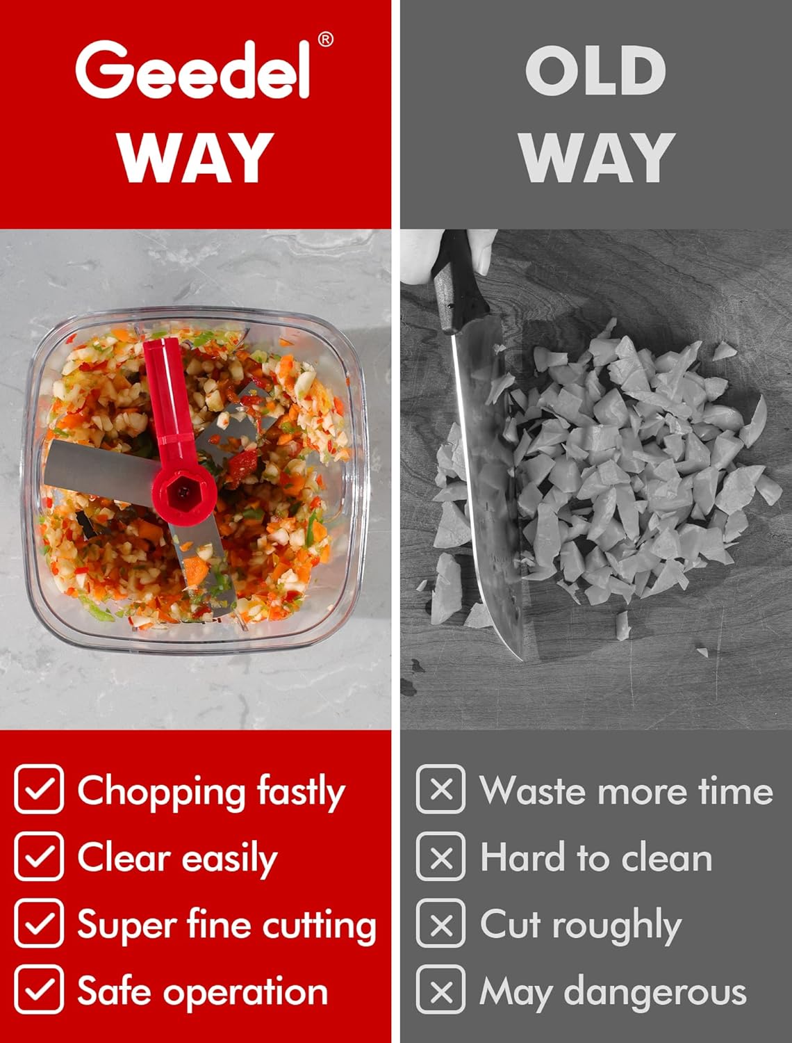 Manual Pull Food Chopper, Hand Pull String Onion Chopper Dicer for Kitchen, Easy Cleaning food Chopper for Vegetables, Fruits (500 ML) - Image 4