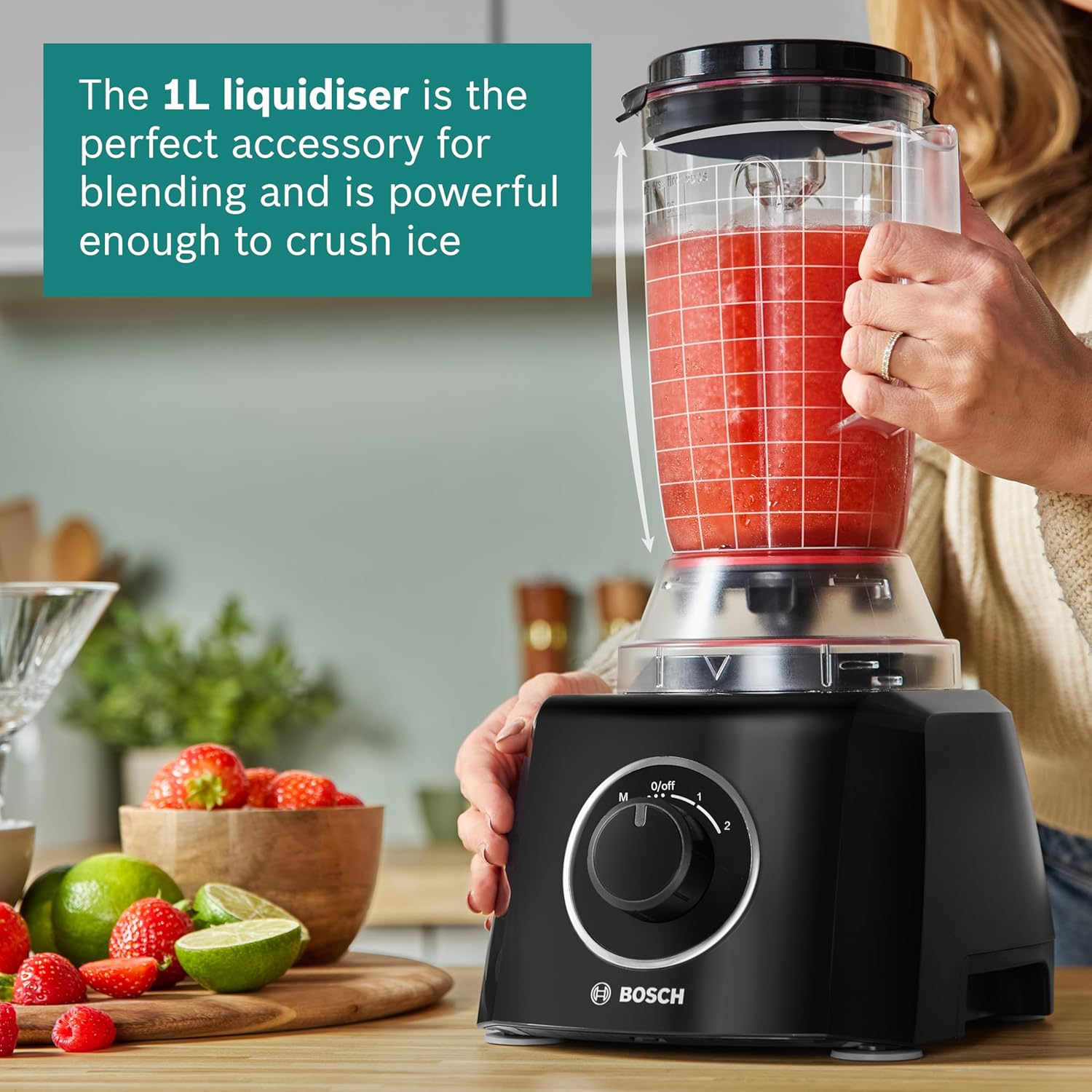 Bosch MultiTalent 3 MCM3201BGB 800W 2.3L Food Processor with 2 speeds, 1 litre blender and/Slicing/Grating/Beating attachments. - Black - Image 8