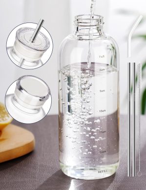 NiHome 25oz/750ml Clear Glass Water...