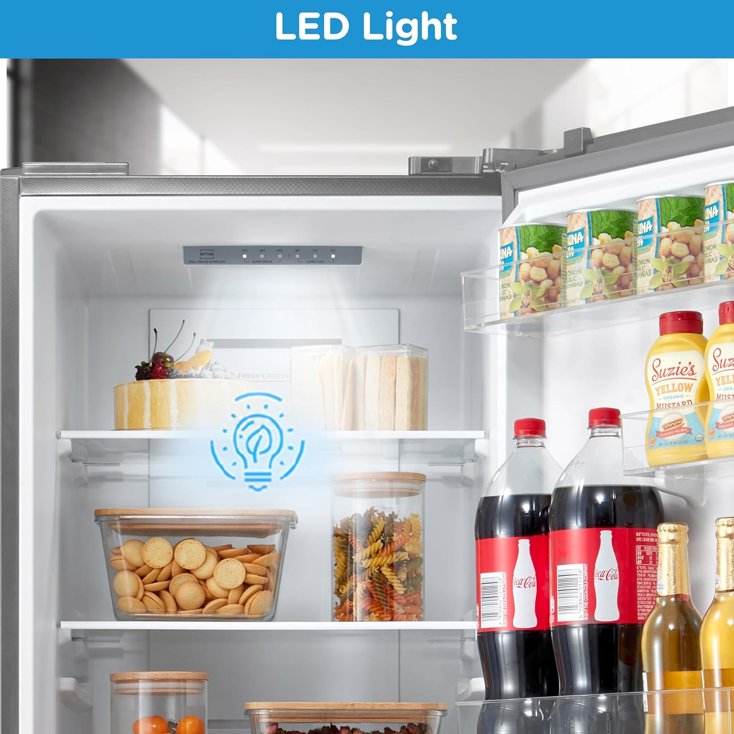 Midea MDRB379FGD02 273L 60/40 Freestanding Fridge Freezer, 173L Fridge, 100L Freezer, Frost Free, Fast Cool & Fast Freeze Mode, 54.7W x 63.2D x 180H cm, Stainless Steel - Image 8
