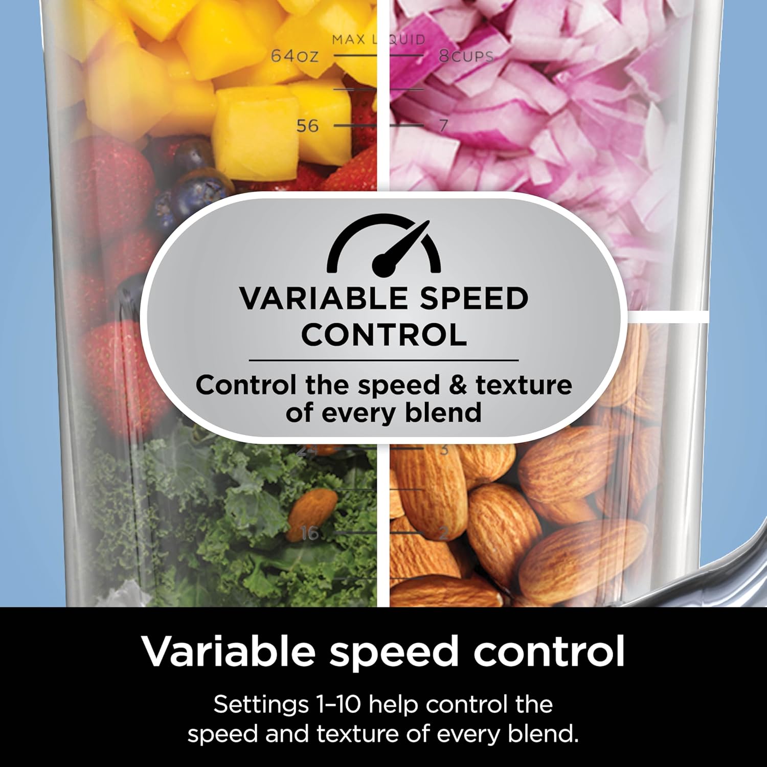 Ninja Detect Power Blender Pro 1200W with 2L Jug (1900ml Max Liquid Capacity), Powerful Blender for Blending Smoothies, Chopping Vegetables & Mixing Frozen Drinks, Black, TB201UK - Image 4