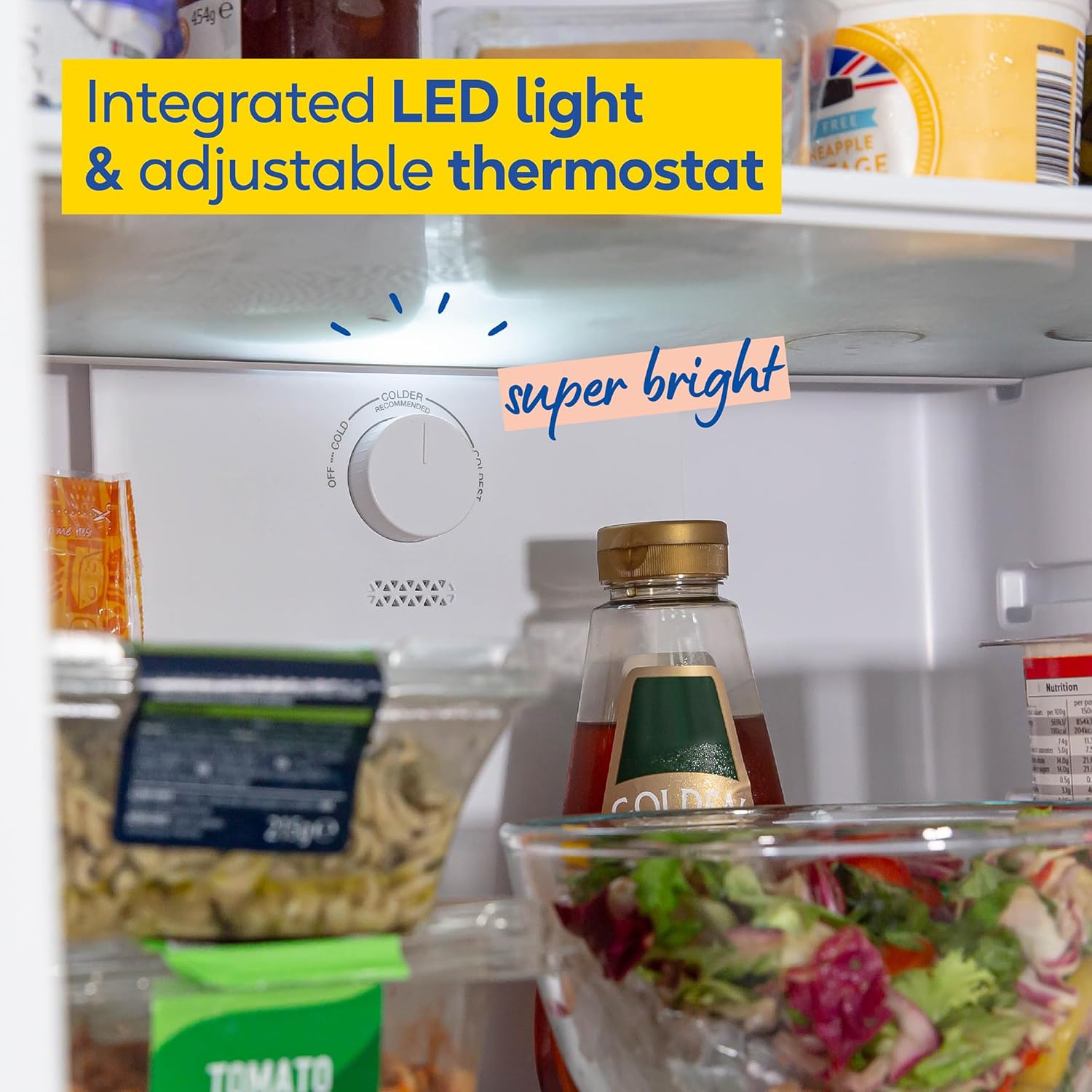 Russell Hobbs Freestanding Fridge Freezer Frost Free in Stainless Steel 186x60cm Total No Frost 60/40, 210L Fridge Space, 83L 4 Star Freezer, Adjustable Thermostat, 2 Year Guarantee RH186FFFF60SS - Image 6