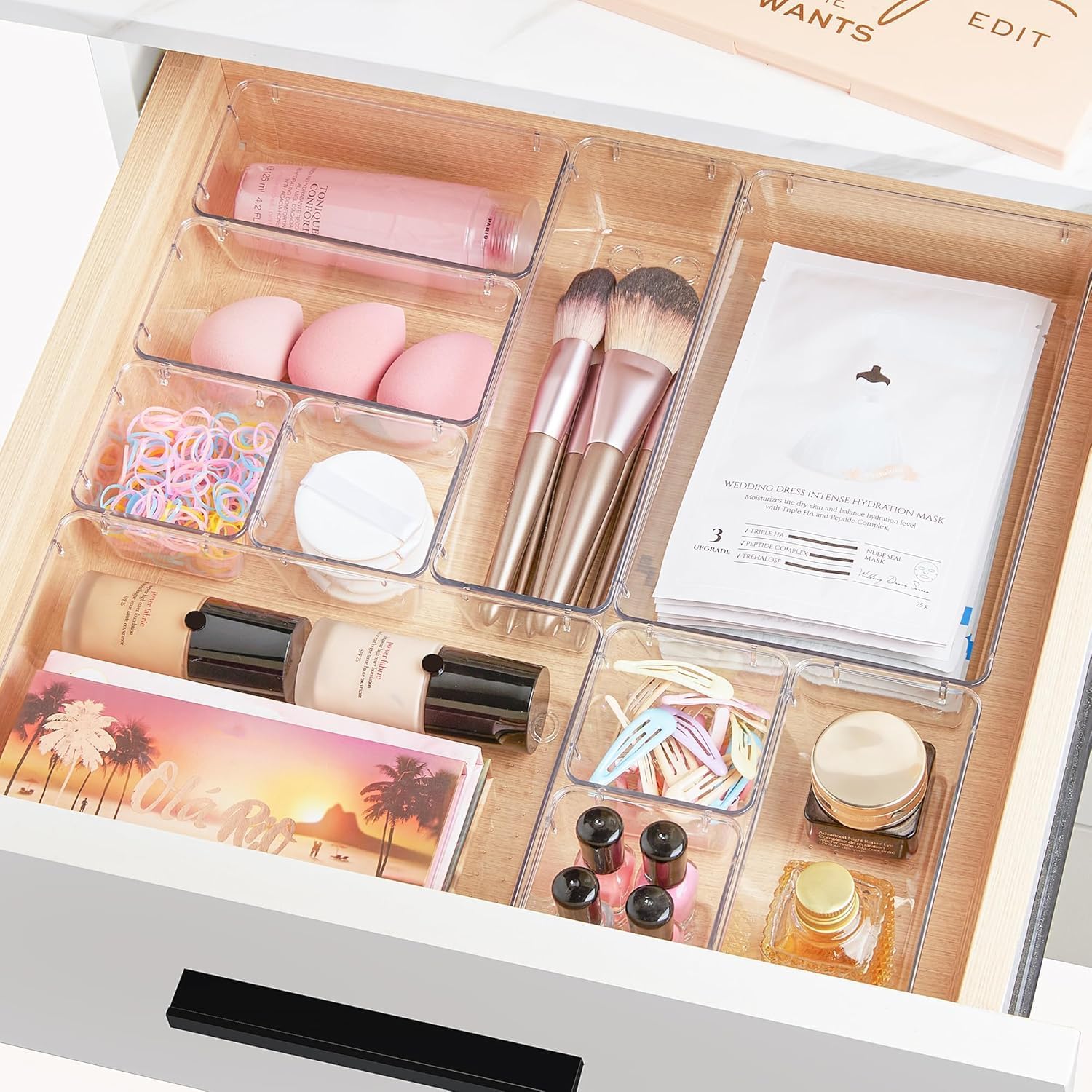 Vtopmart 25 Pack Drawer Organiser, 4-Size Makeup Organizer Trays for Vanity, Bathroom, Desk, Office, Bedroom - Image 8