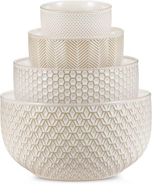 KooK Ceramic Mixing Bowls, Nesting ...