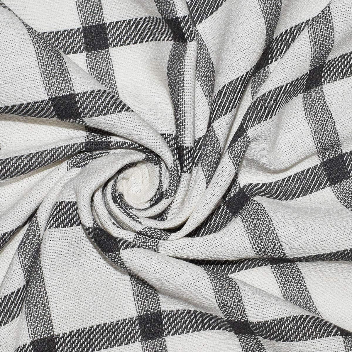 Elfranso Cotton Kitchen Tea Towels - Pack of 5, Absorbent, 70 x 50 cm (Grey) - Image 6
