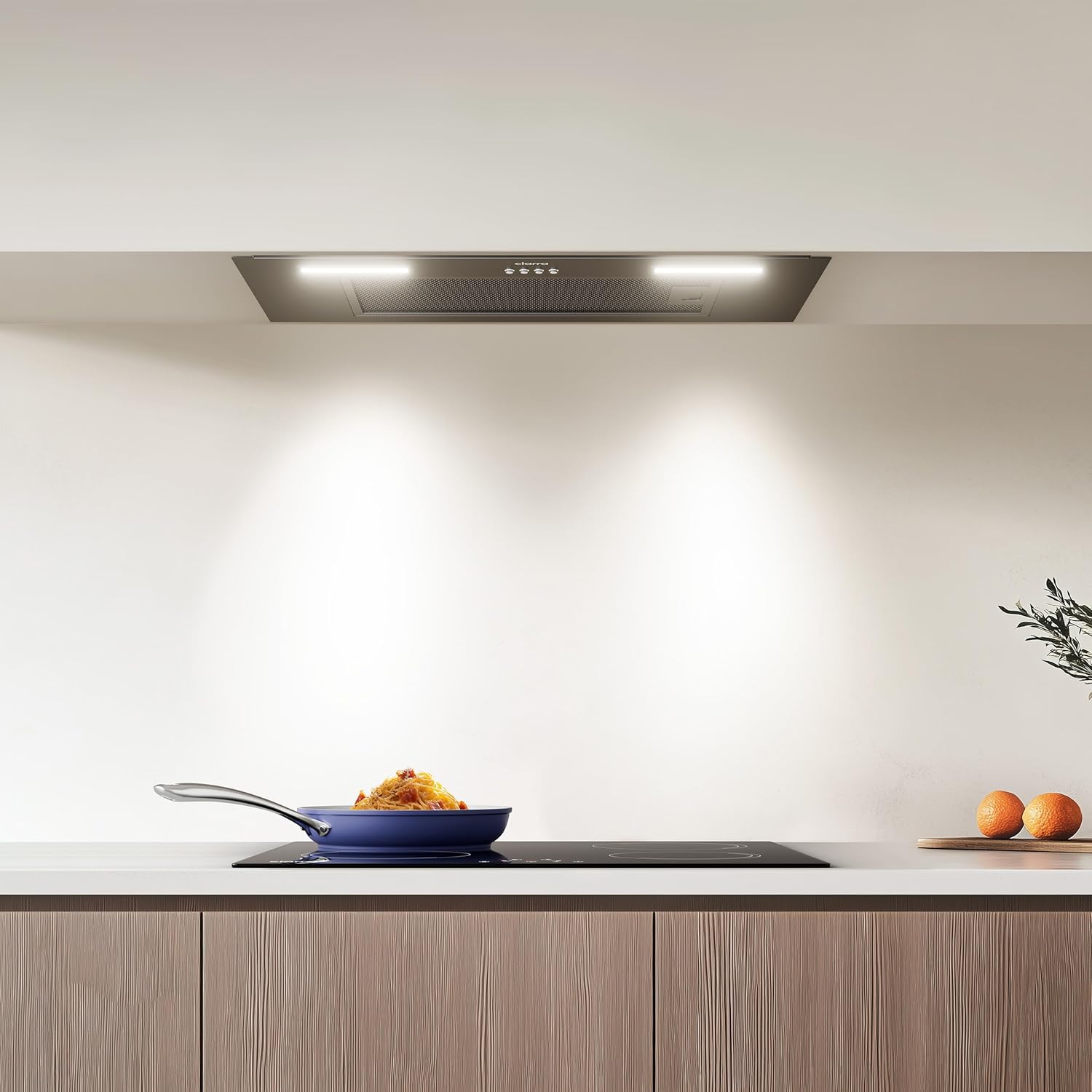 CIARRA CBCB6926A 60cm Integrated Cooker Hood Built-in Kitchen Extractor Fan 3 Speed Settings LED Light UnderCabinet Extractor Hood Energy Efficient & Quiet Operation with CBCF003 Carbon Filters - Image 3
