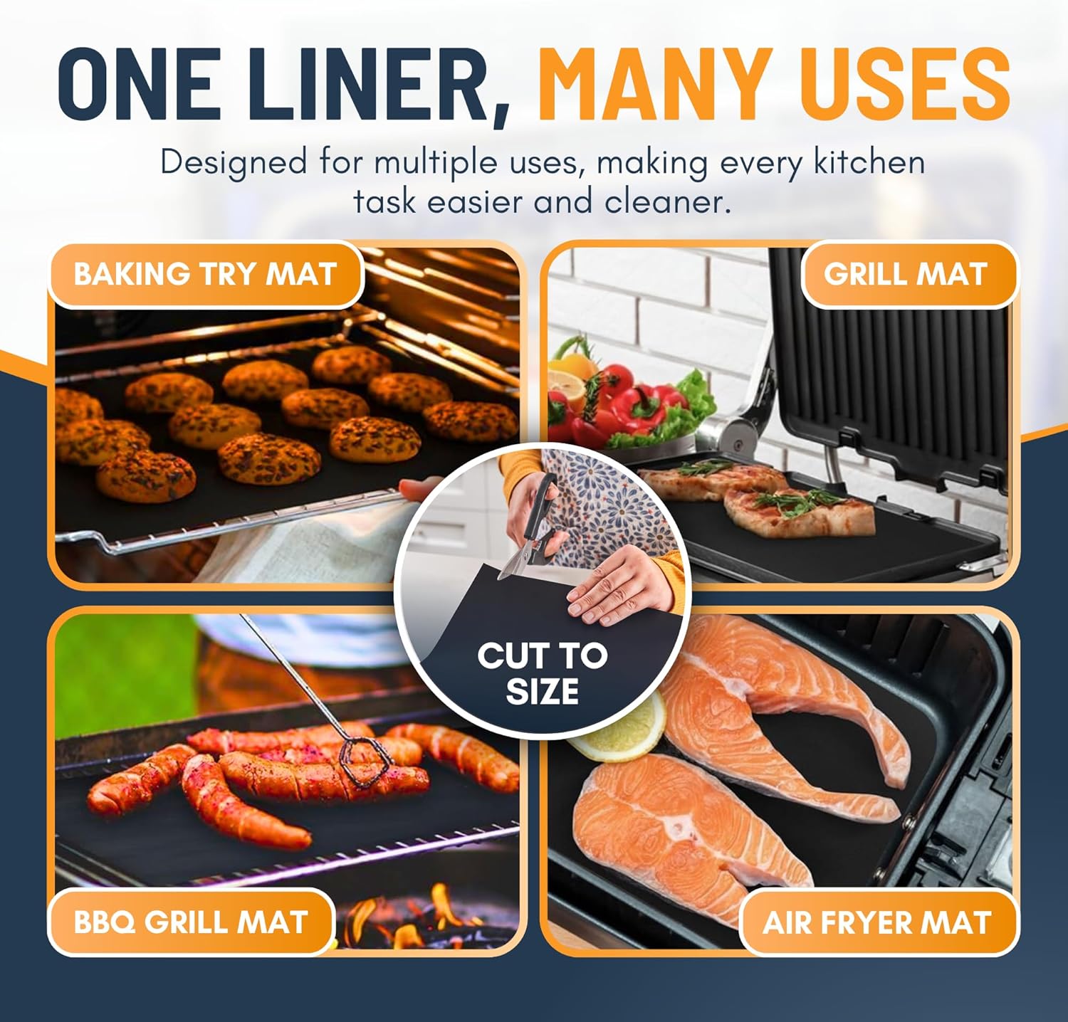 Linda's Essentials Oven Liners for Bottom of Oven (2 Pack) - Universal Non-Stick Liner for Fan Assisted Cooking, 32 x 50 cm Kitchen Essentials, Protector Sheets, Save Time & Clean Easily (Black) - Image 6