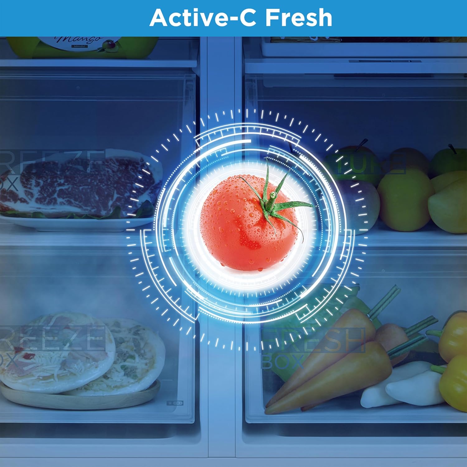 Midea MDRS619FIE46 460L American Side-By-Side Fridge Freezer, Total No Frost, WiFi Smart Control, PlasmaPure Fresh System, 271L Fridge, 189L Freezer, 83.5W x 63.5D x 177.5H cm, Stainless Steel - Image 7