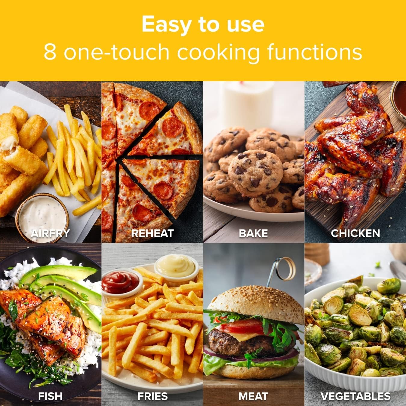 Drew&Cole Air Fryer 4L - 8-in-1 Digital Air Fryer - 4 Litre Capacity - 8 Pre-Set Programmes - Cook with Less Oil & Fat - Easy Cooking - Ideal Kitchen Appliance for Smaller Families & Couples - Image 6