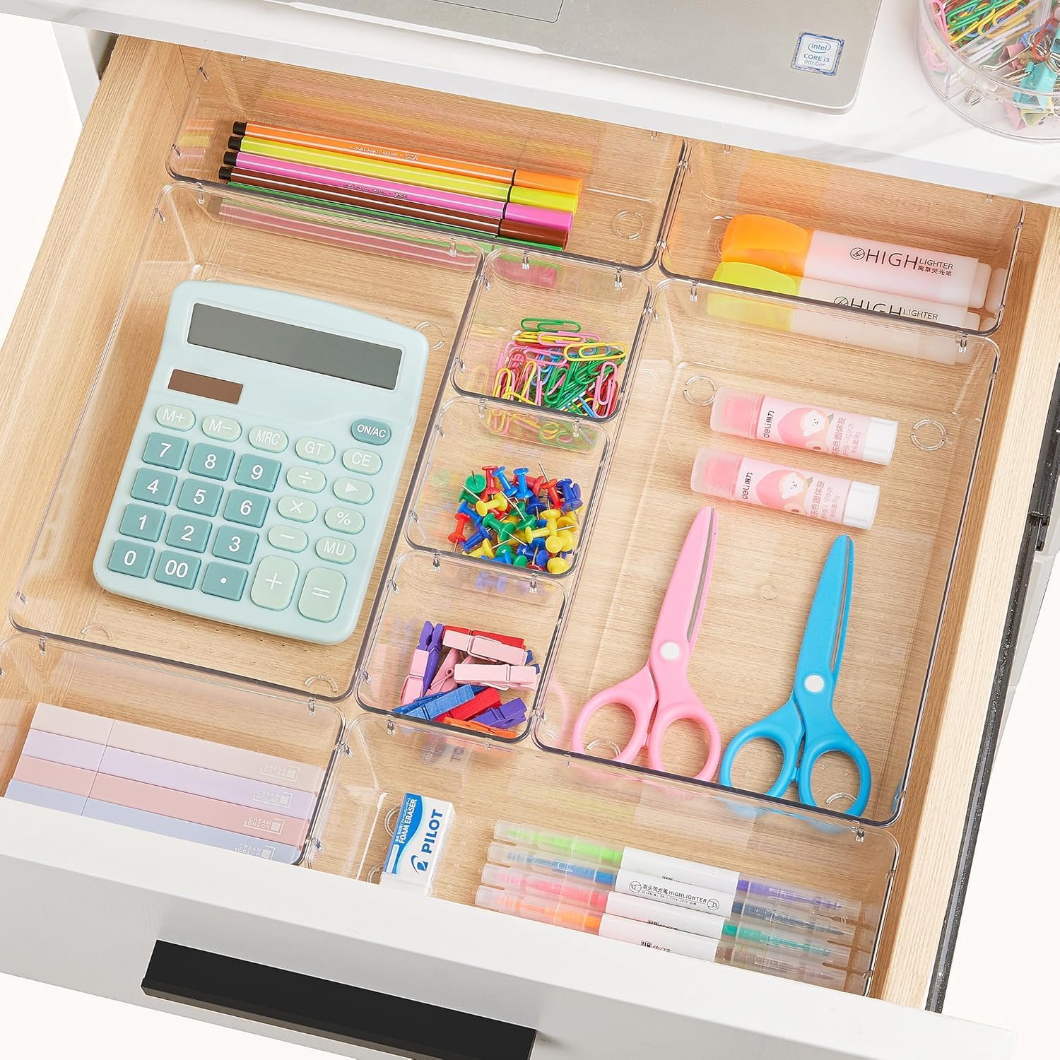 Vtopmart 25 Pack Drawer Organiser, 4-Size Makeup Organizer Trays for Vanity, Bathroom, Desk, Office, Bedroom - Image 6