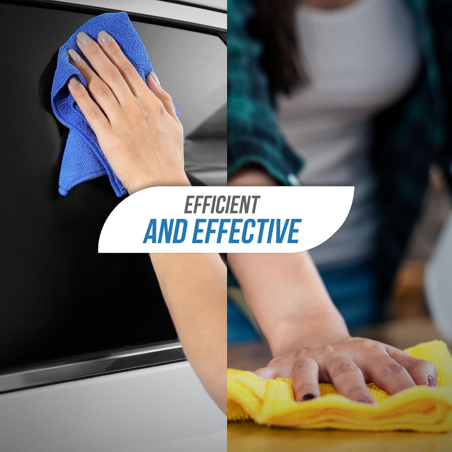 Microfibre Cleaning Cloth, Large Size 40x40cm, Super Absorbent Lint Free Microfiber Cloths Cleaning for Home, Kitchen, Surface, Mirrors, Bathrooms, Motorbike, Car (Blue, 10) - Image 3