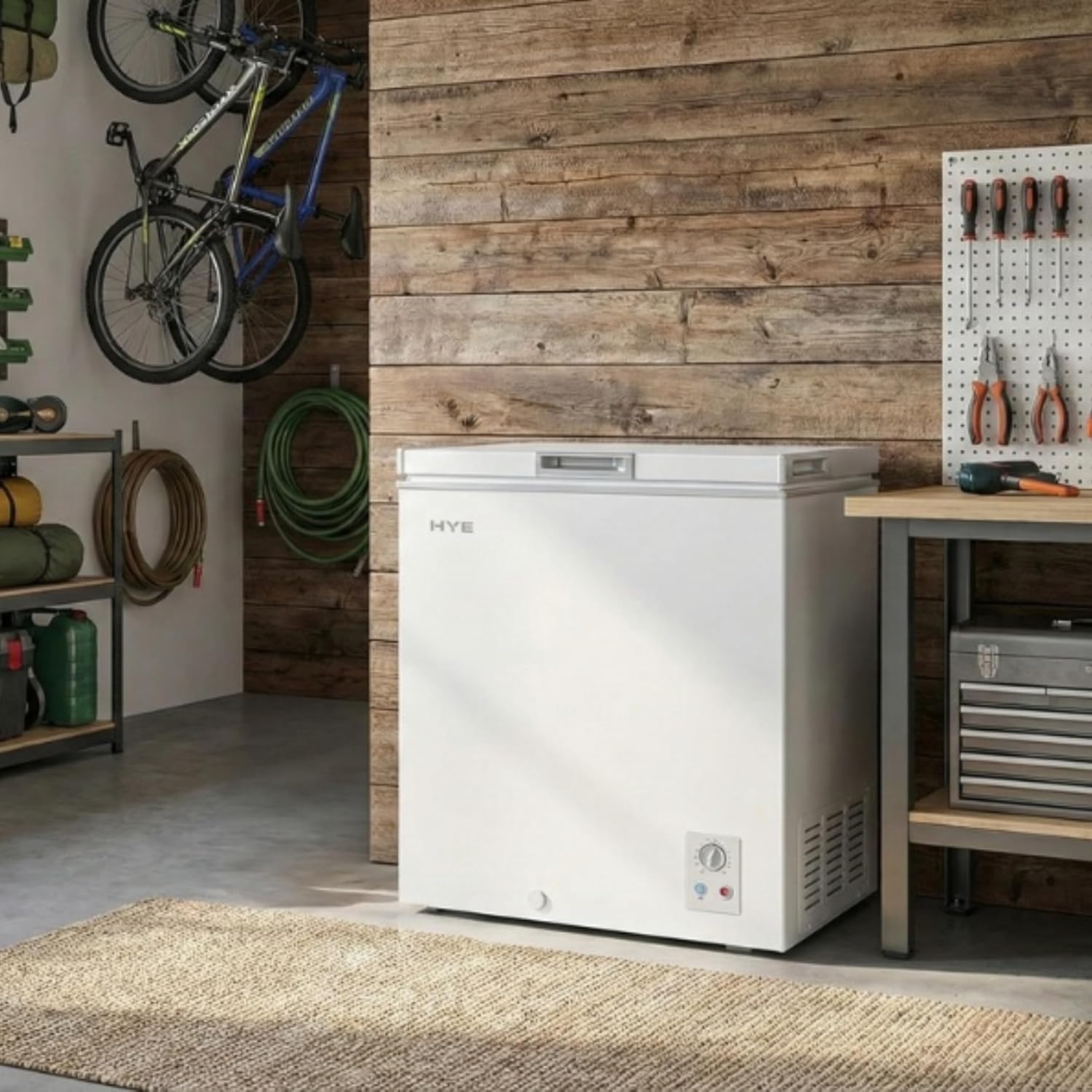 Chest Freezer - 139L Freezer, Quiet 42 dB Operation, Mechanical Temperature Control, Freestanding Design, White, Suitable for Kitchens, Garages & Utility Rooms - RF01CF139W24 - Image 6