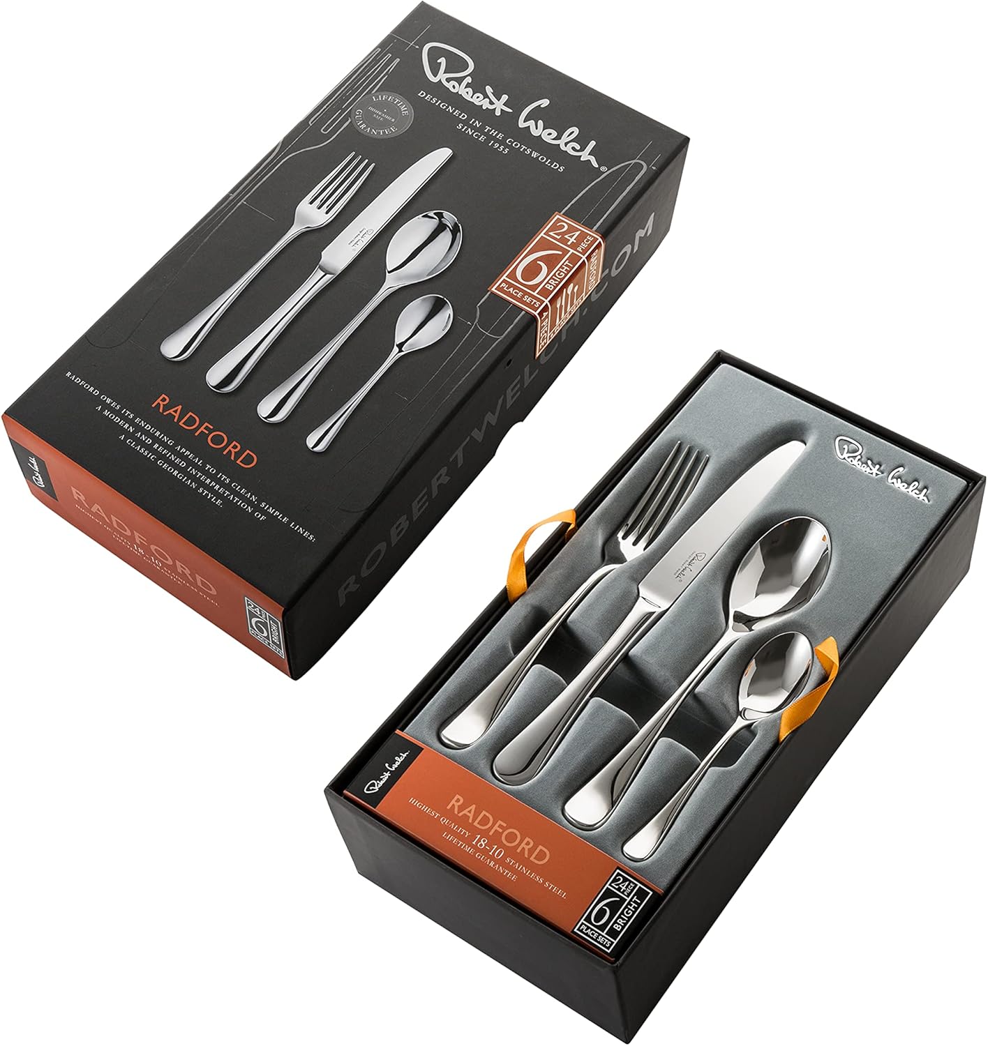 Robert Welch Radford Bright, 24 Piece Cutlery Set for 6 People. Made from Stainless Steel. Dishwasher Safe. - Image 4
