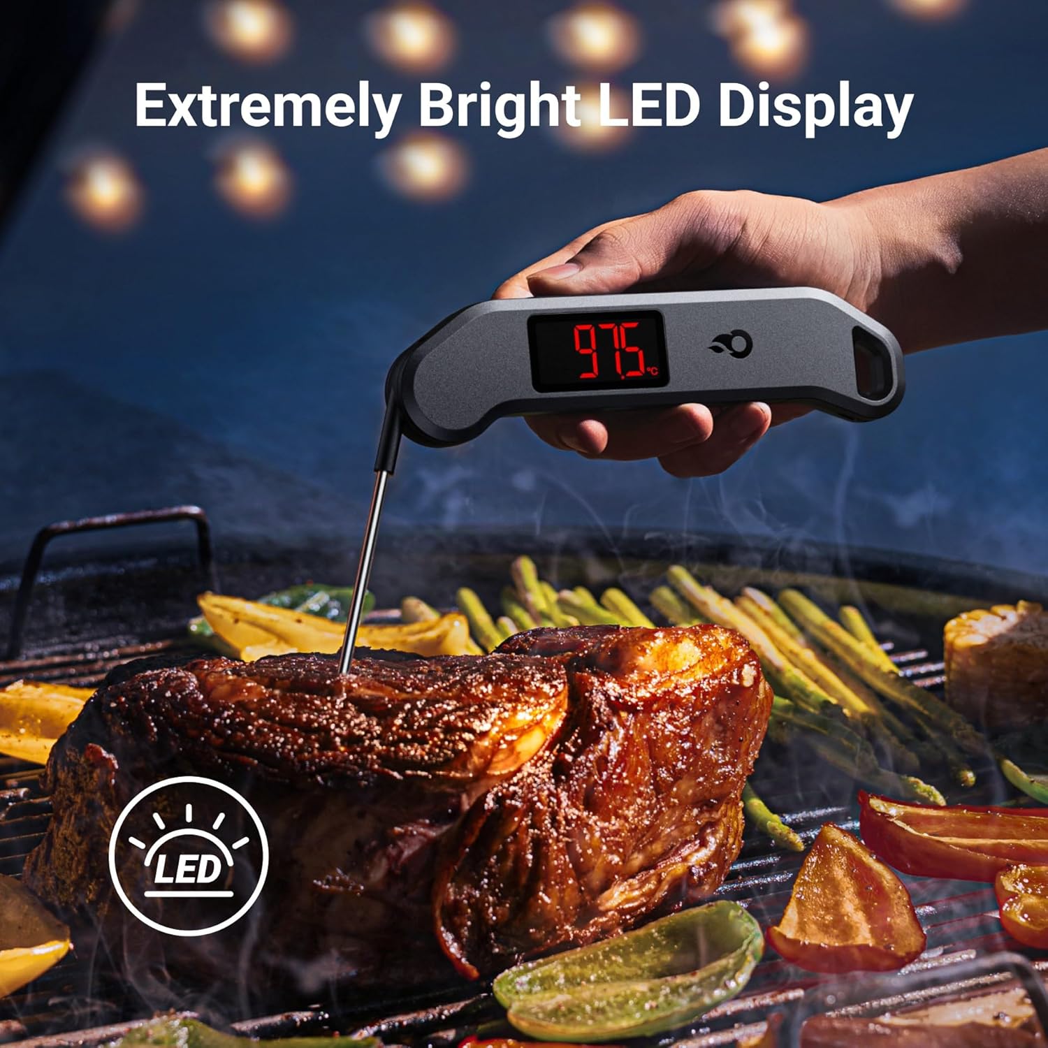 ThermoMaven Meat Thermometer Digital - 1s Instant Read, Food Cooking Thermometer Precise ±0.3℃ NIST Certified, IP65 Waterproof Magnetic Store, Large Bright LED Display, Home Kitchen BBQ Grill Oven - Image 5