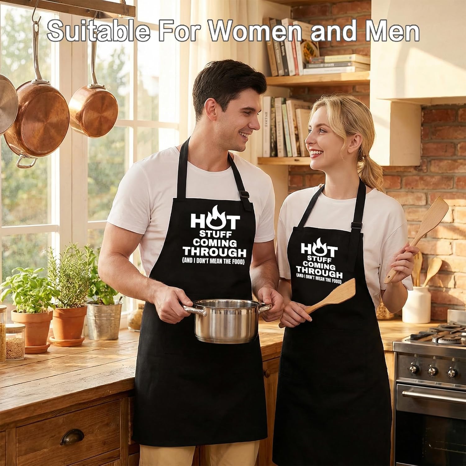 Funny Cooking Grilling BBQ Aprons for Men, Adjustable Chef Kitchen Apron with 2 Pockets, Birthday Christmas Gifts for Men, Him, Dad - Image 4