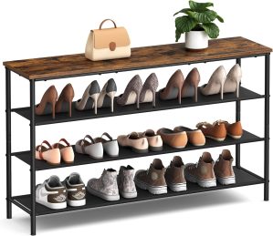 VASAGLE Shoe Rack 4 Tier, Narrow Sh...