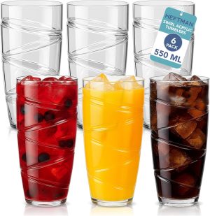 HEFTMAN Plastic Tumblers Set of 6-5...