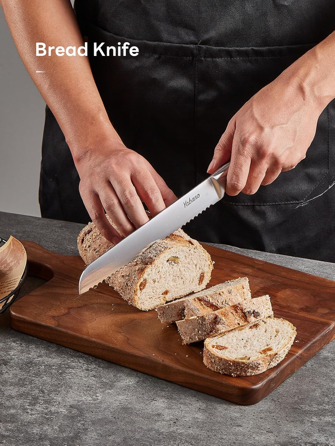 Kitchen Knife Set with Block, 7 Piece German Stainless Steel Knives Set with Built-in Sharpener, Chef Knife Set with Scissors and Acacia Wood Block, Professional Sharp Knives for Home Cooking - Image 5