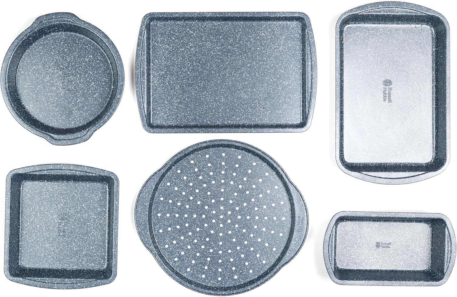Russell Hobbs COMBO-5437 Nightfall Stone Non-Stick 6-Piece Bakeware Set – Includes Pizza Tray, Baking Tray, Roaster, Loaf Pan and Baking Tins, Durable Carbon Steel Ovenware, Oven Safe Up to 220°C - Image 3