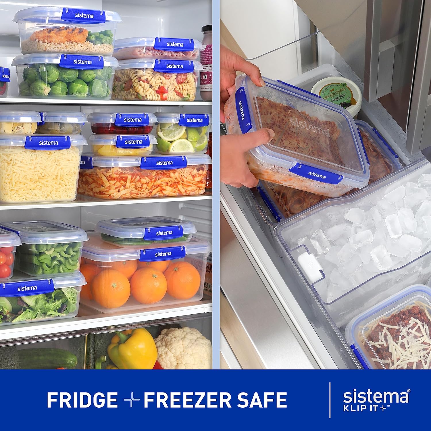Sistema KLIP IT PLUS Leakproof Food Storage Containers | 2.2 L1 L400 ml | Airtight & Stackable Meal Prep Containers with Lids | School Lunch Boxes & Snack Boxes | 6 Count - Image 4