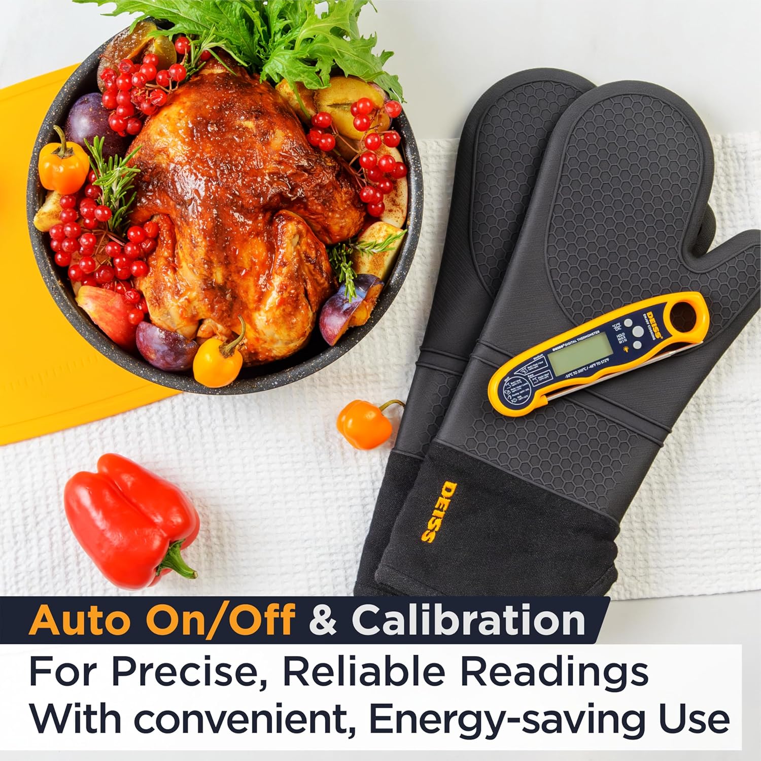 Deiss PRO Digital Meat Thermometer – Ultra Fast Precise Readings with Backlight Display - Perfect Food Thermometer for Beef, Pork, Poultry, Fish – Accurate Cooking Thermometer with Magnet - Image 8