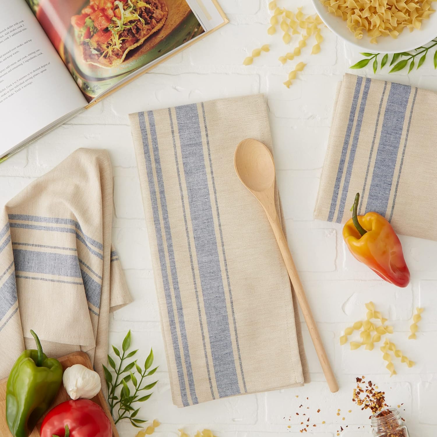 DII Kitchen Collection, Cotton, Nautical Blue, Dishtowel Set - Image 5