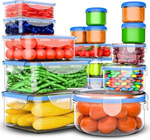 32 Pcs Food Storage Containers with...