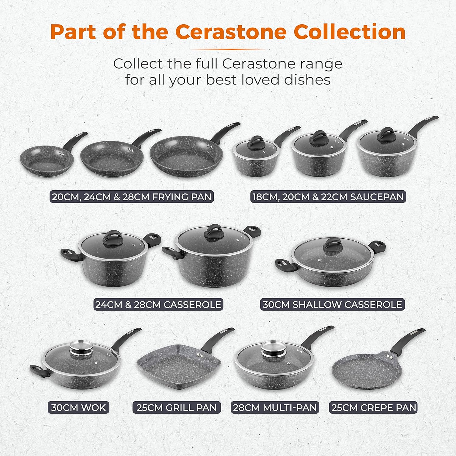 Tower T81218 Cerastone Induction Saucepan, Non Stick Ceramic Coating, Easy to Clean, Dishwasher Safe, Graphite, 20 cm - Image 9