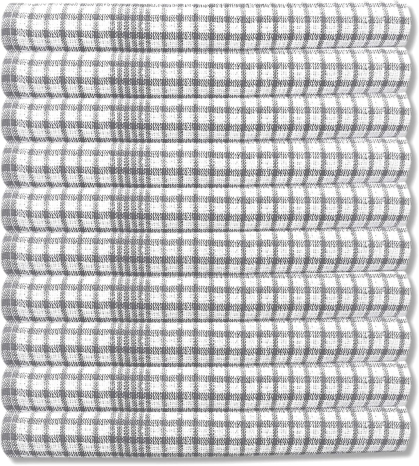 A & B TRADERS Wonderdry Tea Towels Kitchen Pack of 10, Cotton Absorbent Long Lasting Catering Bar Towels (Grey) - Image 2