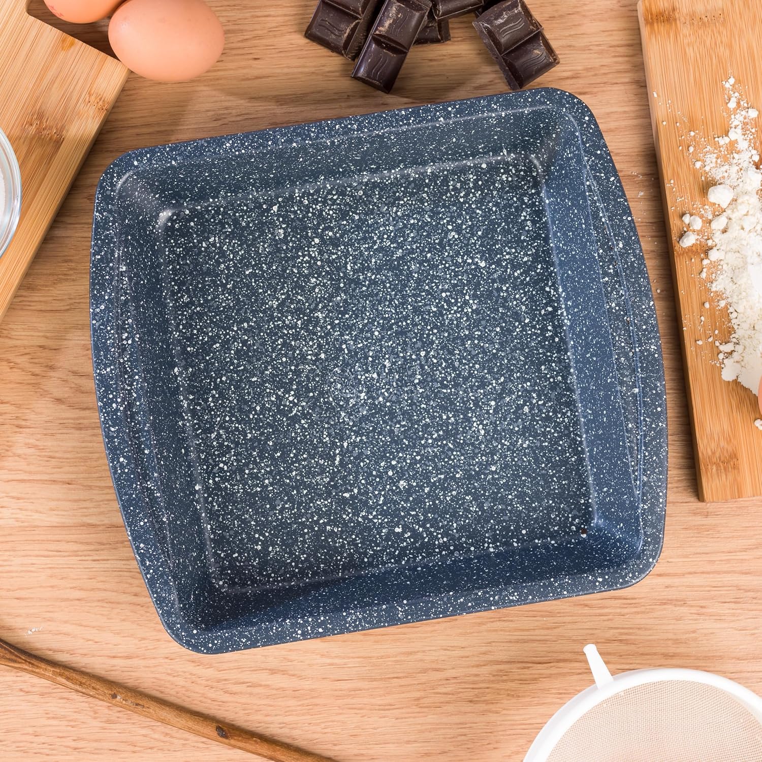 Russell Hobbs COMBO-5437 Nightfall Stone Non-Stick 6-Piece Bakeware Set – Includes Pizza Tray, Baking Tray, Roaster, Loaf Pan and Baking Tins, Durable Carbon Steel Ovenware, Oven Safe Up to 220°C - Image 7