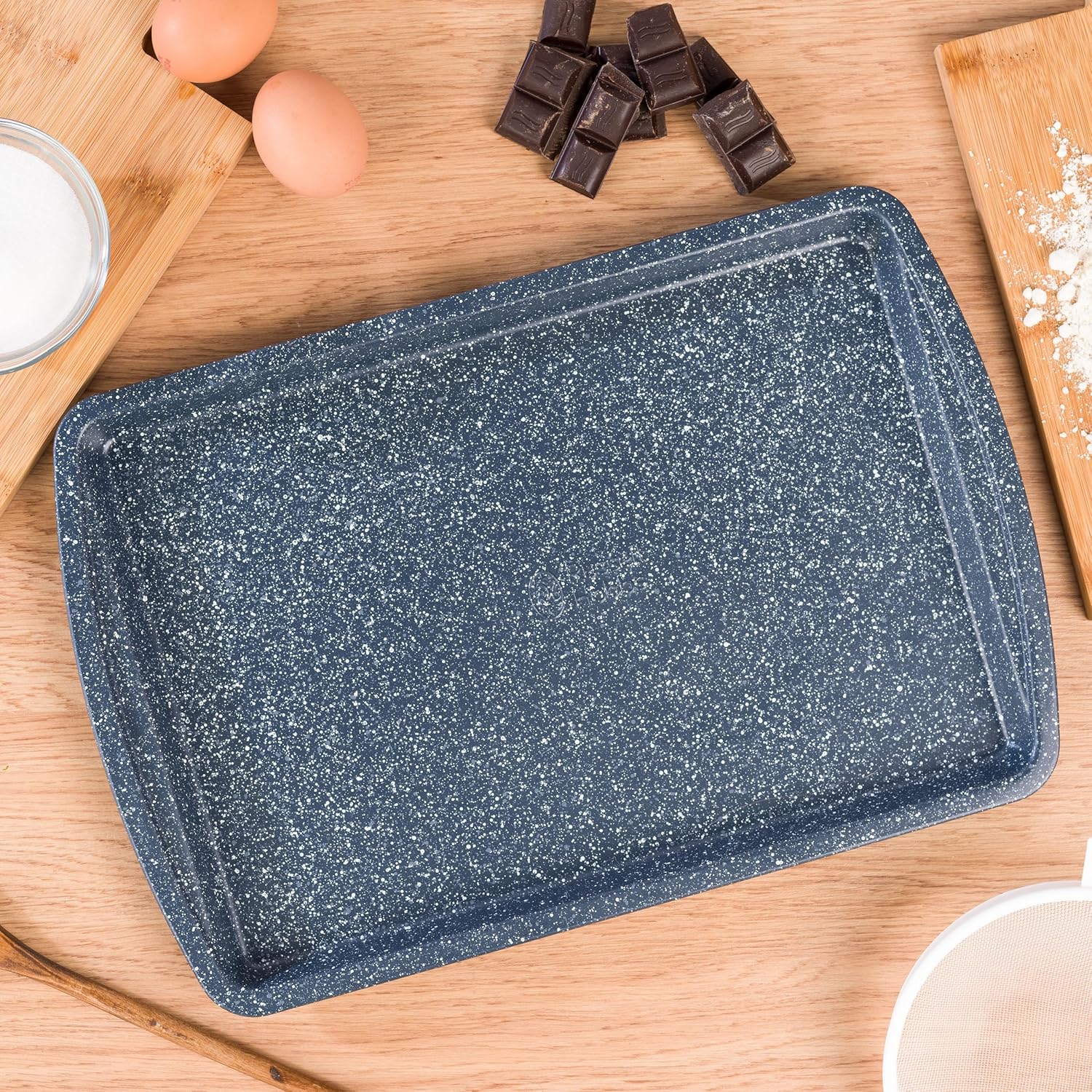 Russell Hobbs COMBO-5437 Nightfall Stone Non-Stick 6-Piece Bakeware Set – Includes Pizza Tray, Baking Tray, Roaster, Loaf Pan and Baking Tins, Durable Carbon Steel Ovenware, Oven Safe Up to 220°C - Image 6