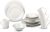 alpina Dinner Set for 4 People – Plates and Bowls Set – Earthenware Tableware – Dinner Plates, Dessert Plates, Bowls and Mugs – Microwave and Dishwasher Safe – White