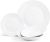 Sabichi 12pc Day to White Dinner Set – Microwave & Dishwasher Safe – 4 X Plates, Side Soup Bowls Plate and Bowl Ideal Plates and Bowls Set