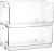 Nicunom 2 Pack Stackable Plastic Storage Bins Open Front, Clear Pantry Organizer Bins Household Food Storage Bin for Kitchen, Countertops, Cabinet, Shelf, Fridge,Pantry