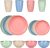 Pieces Plastic Dinnerware 16PCS Plastic Plates and Bowls Set for 4, Unbreakable Food-Grade PP Dinnerware Set – Microwave & Dishwasher Safe, Reusable Tableware for Camping, Picnics & Daily Home Use
