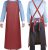 SHEOMERN PU Rubber Waterproof Aprons for Dishwashing, Heavy Duty Butcher Apron, Adjustable Cross Back Apron for Dishwasher, Red