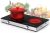 VBGK 2 Ring Electric Hob with Handle, 3520W Ceramic Hob 2 Zone, Double Electric Ceramic Hob Countertop, Safety Lock & 3H Timer, 220V-240V Plug in