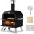 Wood Fired 2-Layer Pizza Oven, Outside Pizza Maker with Stone, Removable Cooking Rack, Camping Backyard BBQ Portable Pizza Grill