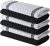 Infinitee Xclusives Premium Tea Towels | Pack of 6 | 100% Cotton |38 x 64 cm| Ultra Soft & Highly Absorbent Terry Dish Towels for Kitchen, Bar & Daily Household Cleaning Use |Storm Black|