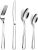 BEWOS 32 Pcs Stainless Steel Cutlery Set for 8 People – Cutlery with Ergonomic Handle, Silver, Knife and Fork Sets Ideal for Family Dining, Camping, Mirror Polished & Dishwasher Safe