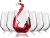 Flow Barware 480ml Stemless Wine Glasses for Red, White, Rose, Gin or Water | Set of 6 No Stem Crystal Tumbler Drinking Glasses