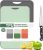 Gintan Flexible TPU Chopping Board, BPA Free with Knife and Juice Groove, Scratch Resistant Flexible Chopping Boards for Kitchen, Dishwasher Safe, Grippy Handle, Non-Slip(M-Dark Grey + S-Green)